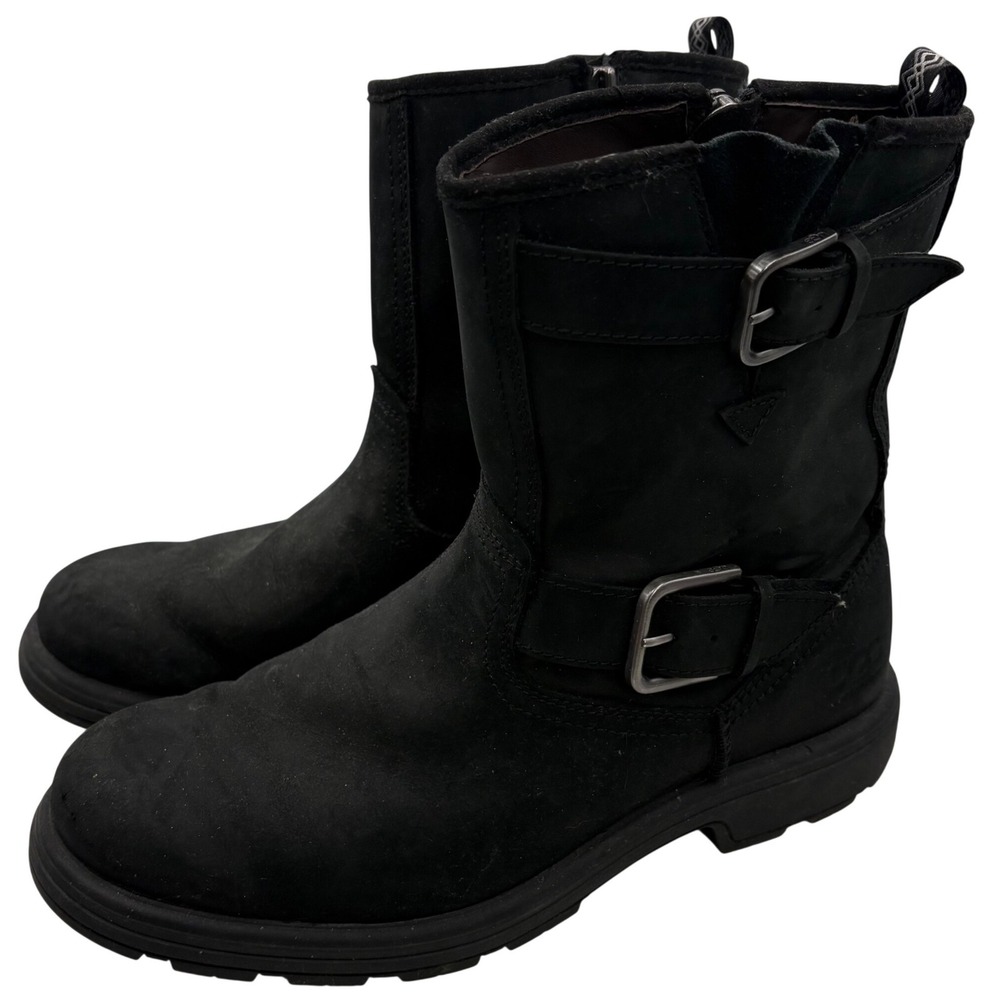 UGG Biltmore Mid Boot Moto Biker Mens 9 Black Waterproof 90s y2k Buckle 1106808
